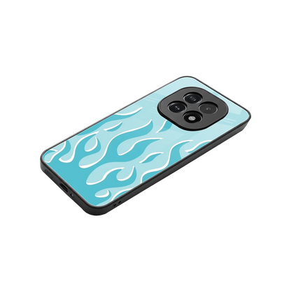 Y2K Retro Blue Flames stylish phone case for oppo f29 5g | glossy glass and slim fit