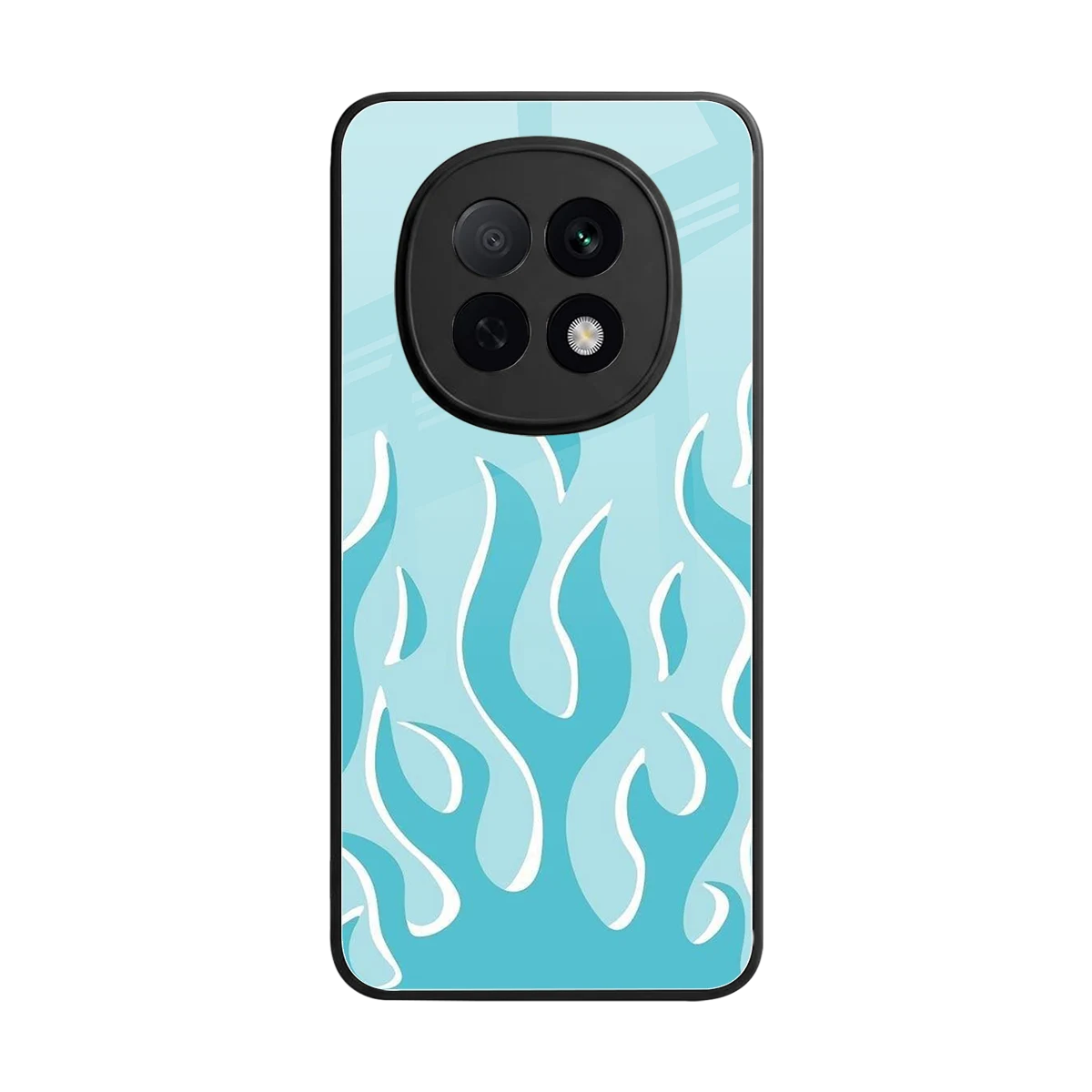 Y2K Retro Blue Flames back phone cover | glass case for oppo f29 pro 5g