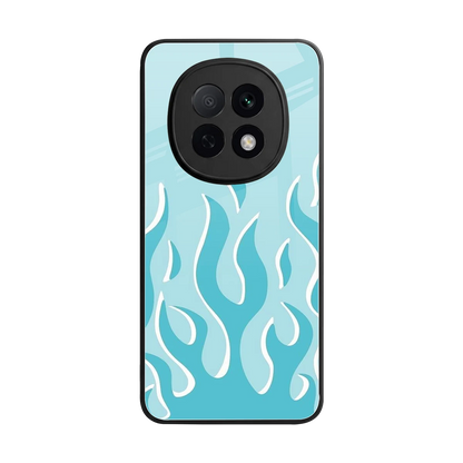 Y2K Retro Blue Flames back phone cover | glass case for oppo f29 pro 5g