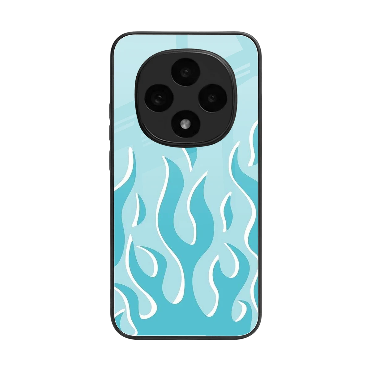 Y2K Retro Blue Flames back phone cover | glass case for oppo f31 pro 5g