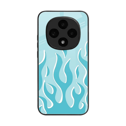 Y2K Retro Blue Flames back phone cover | glass case for oppo f31 pro 5g