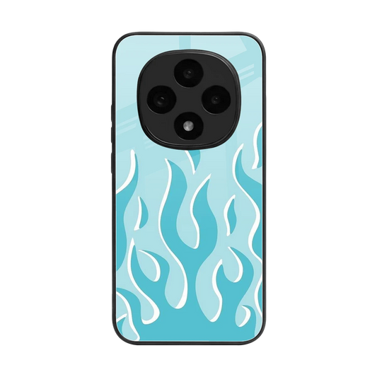 Y2K Retro Blue Flames back phone cover | glass case for oppo f31 pro 5g