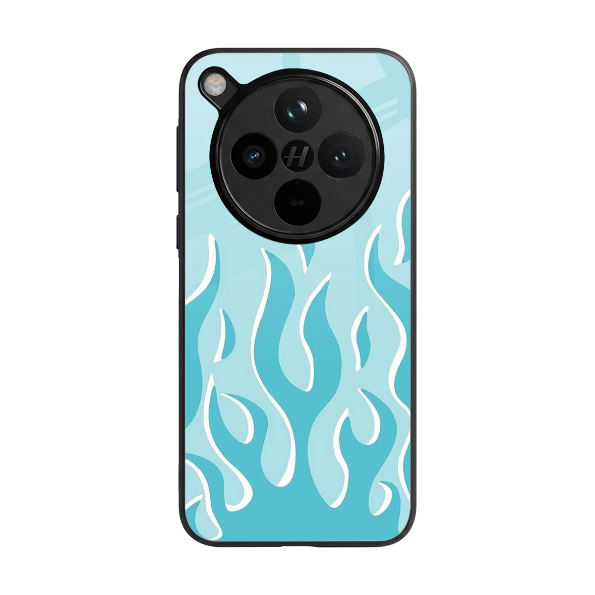 Y2K Retro Blue Flames back phone cover | glass case for oppo find x8