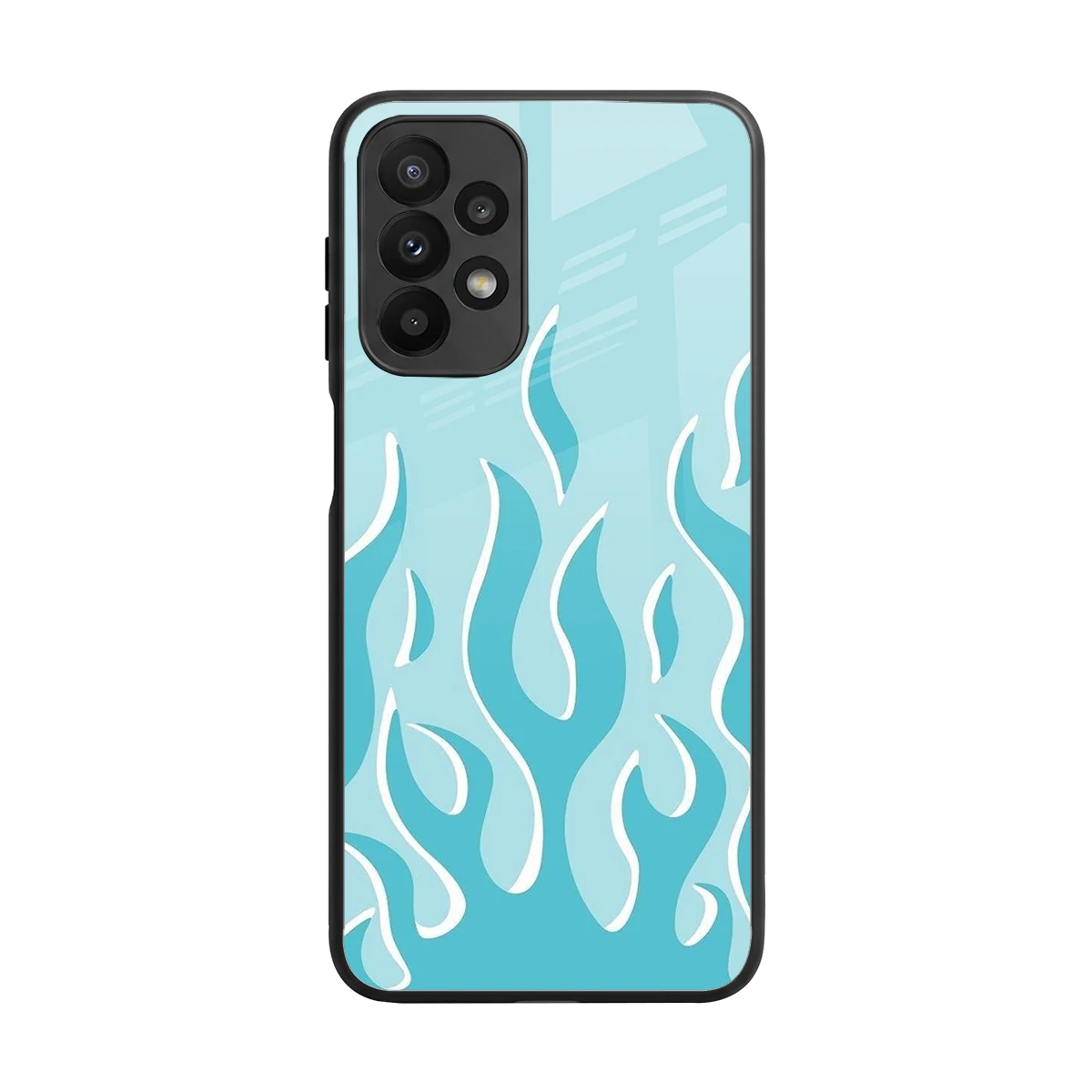 Y2K Retro Blue Flames back phone cover | glass case for samsung galaxy a23