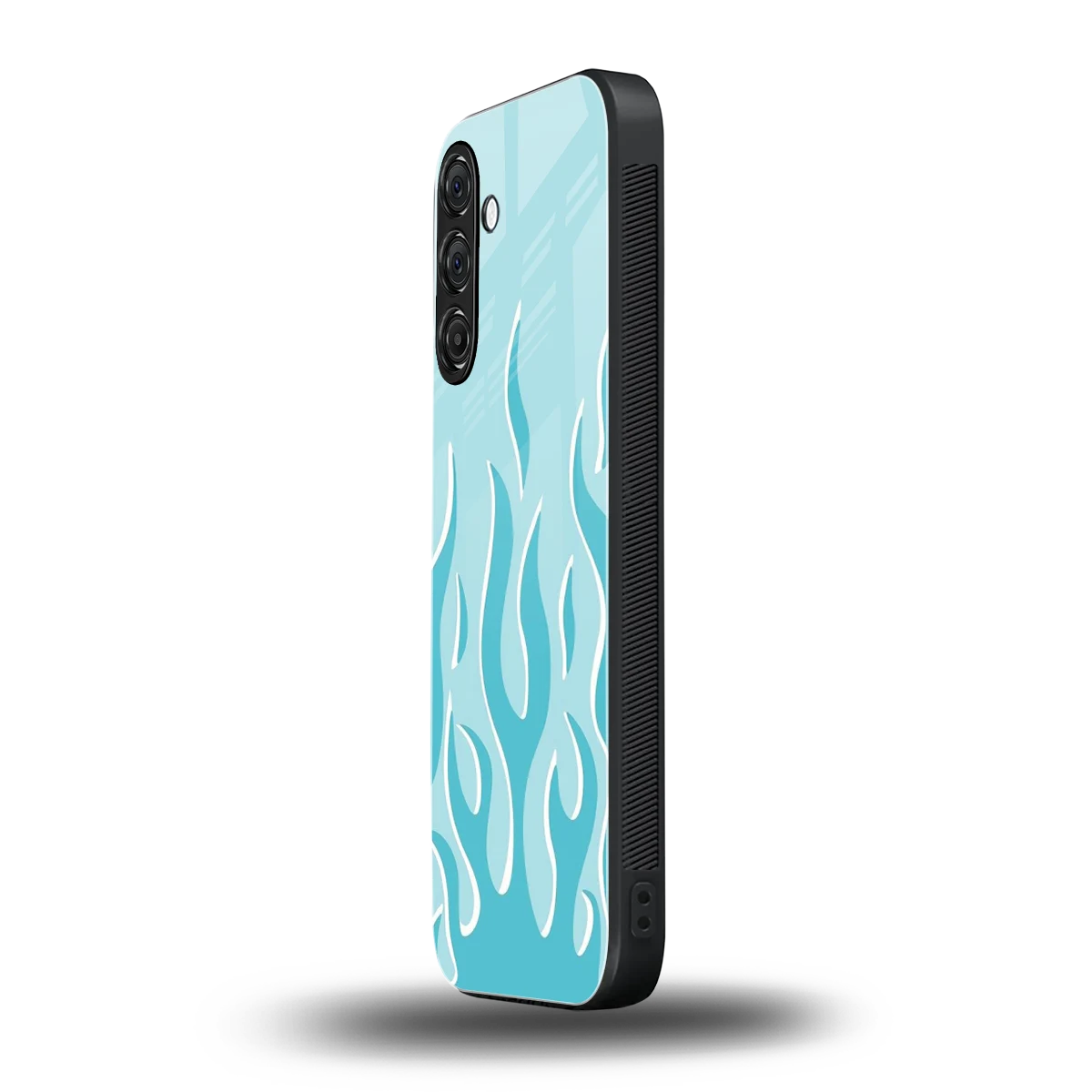 Y2K Retro Blue Flames samsung galaxy a37 5g mobile cover | shockproof glass phone case