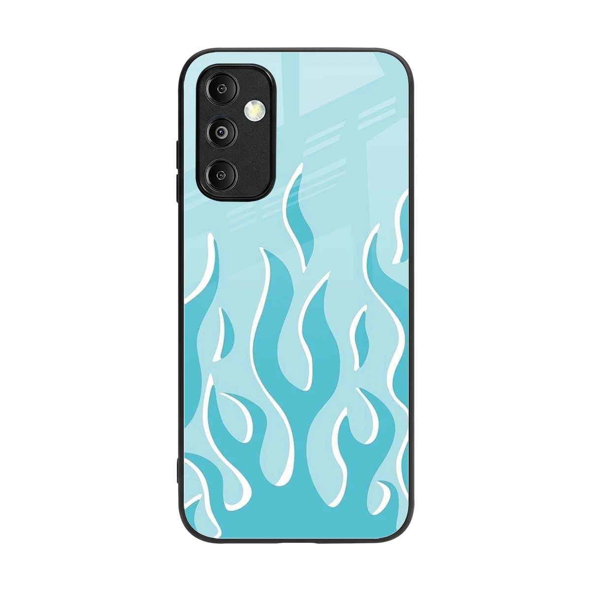 Y2K Retro Blue Flames back phone cover | glass case for samsung galaxy m14 5g