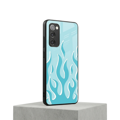 Y2K Retro Blue Flames samsung galaxy s20 fe mobile cover | shockproof glass phone case