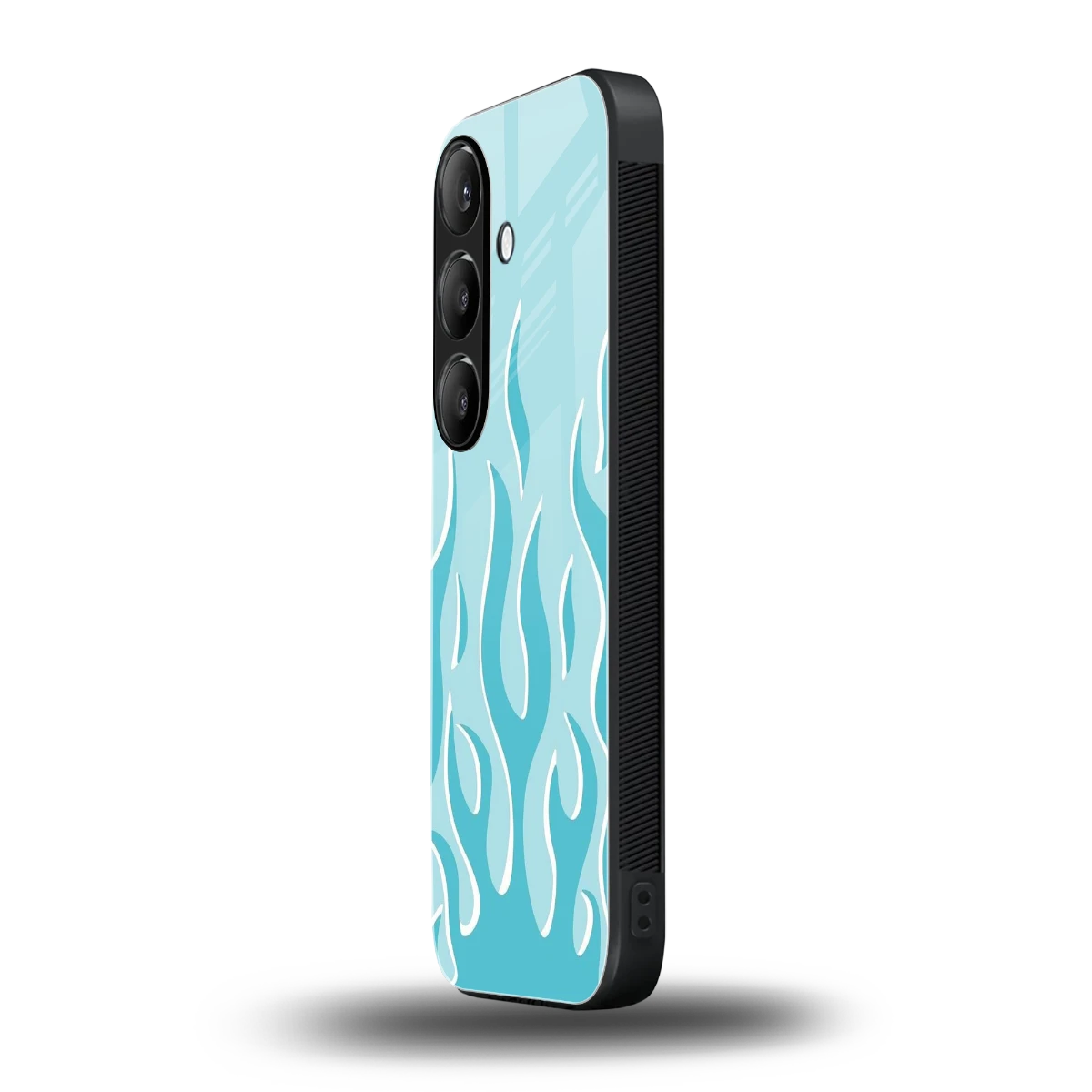 Y2K Retro Blue Flames samsung galaxy s25 fe mobile cover | shockproof glass phone case