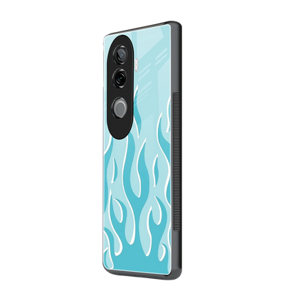 Y2K Retro Blue Flames vivo v40e mobile cover | shockproof glass phone case