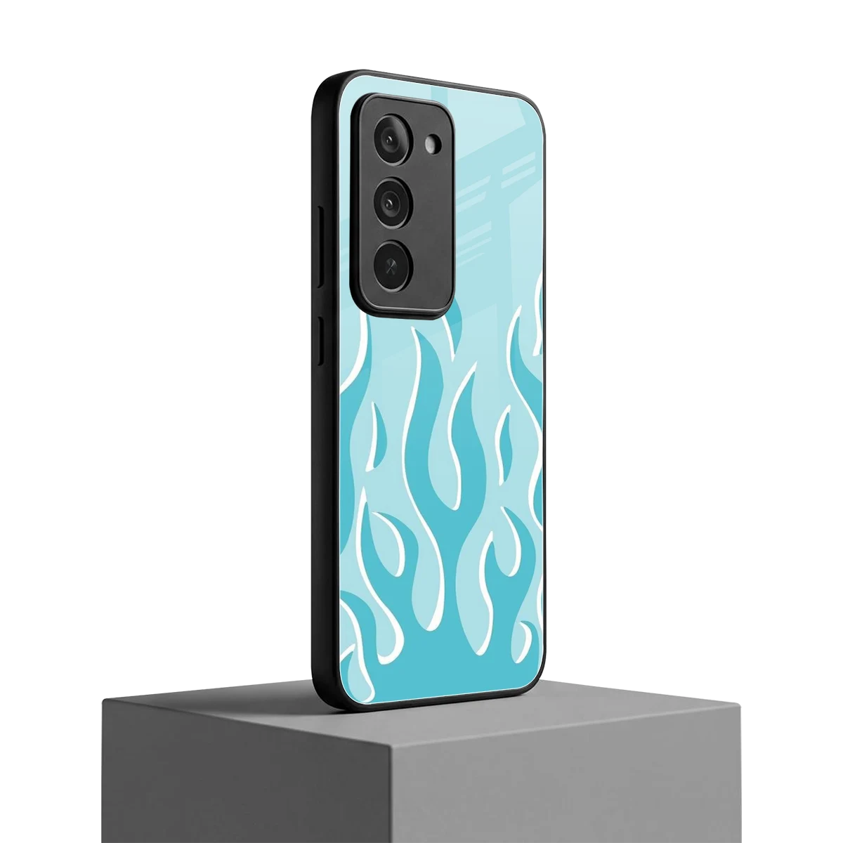 Y2K Retro Blue Flames redmi 15 5g mobile cover | shockproof glass phone case