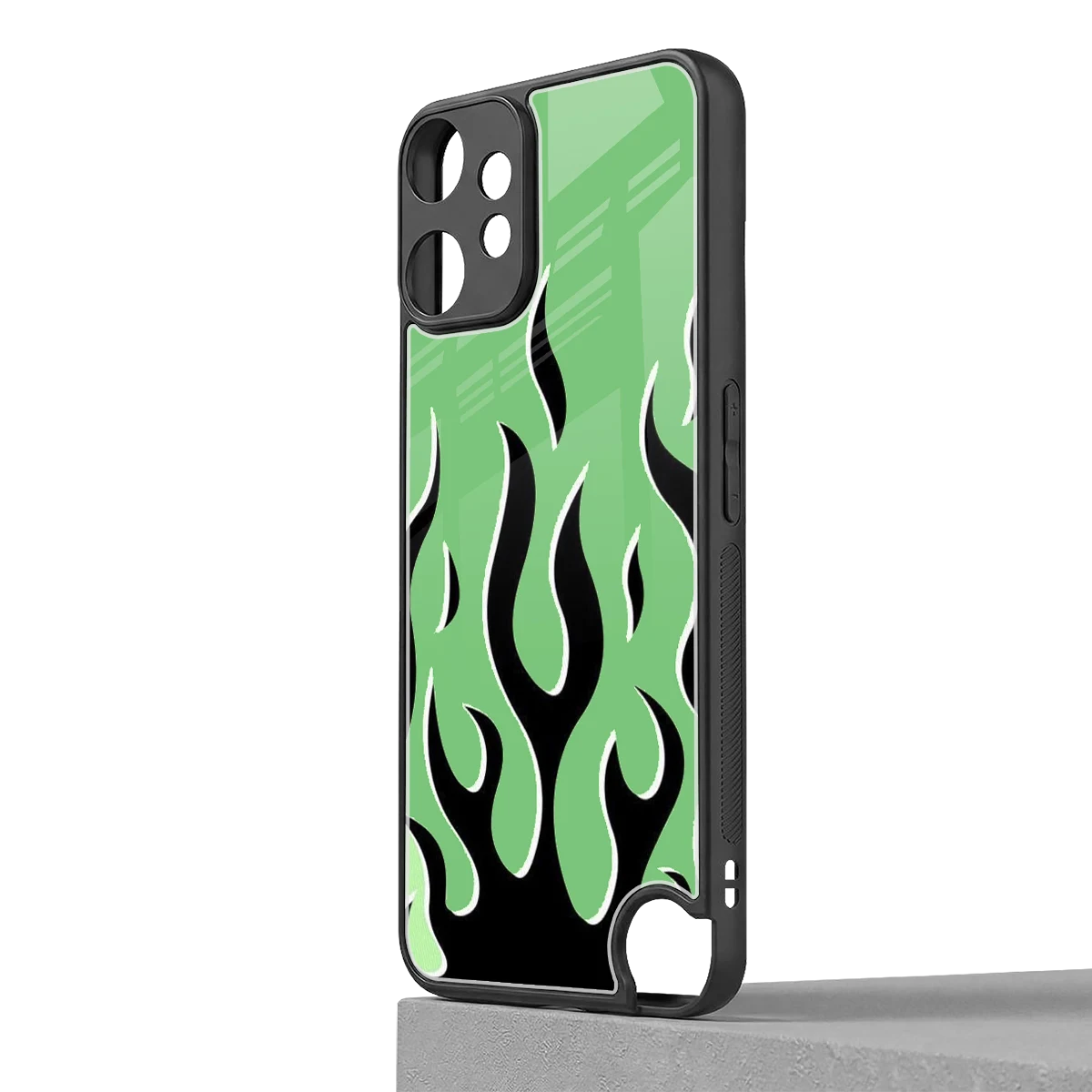 Y2K Retro Green Flames cmf nothing phone 2 pro mobile cover | shockproof glass phone case