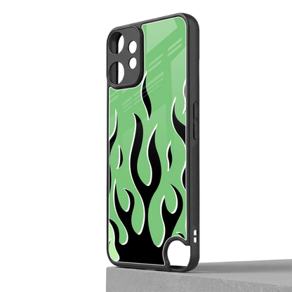 Y2K Retro Green Flames cmf nothing phone 2 pro mobile cover | shockproof glass phone case