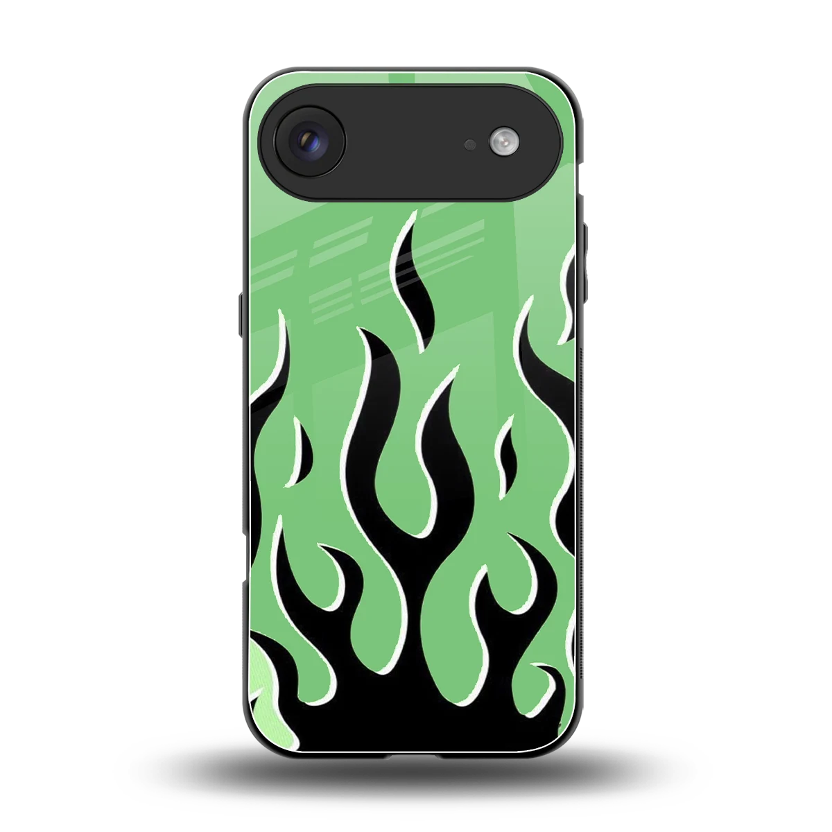 Y2K Retro Green Flames back phone cover | glass case for iphone air