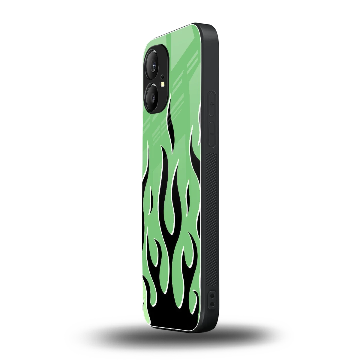 Y2K Retro Green Flames nothing phone 1 mobile cover | shockproof glass phone case