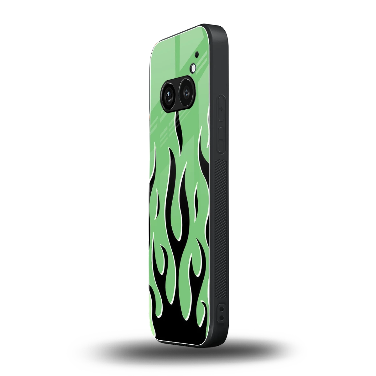 Y2K Retro Green Flames nothing phone 2a mobile cover | shockproof glass phone case
