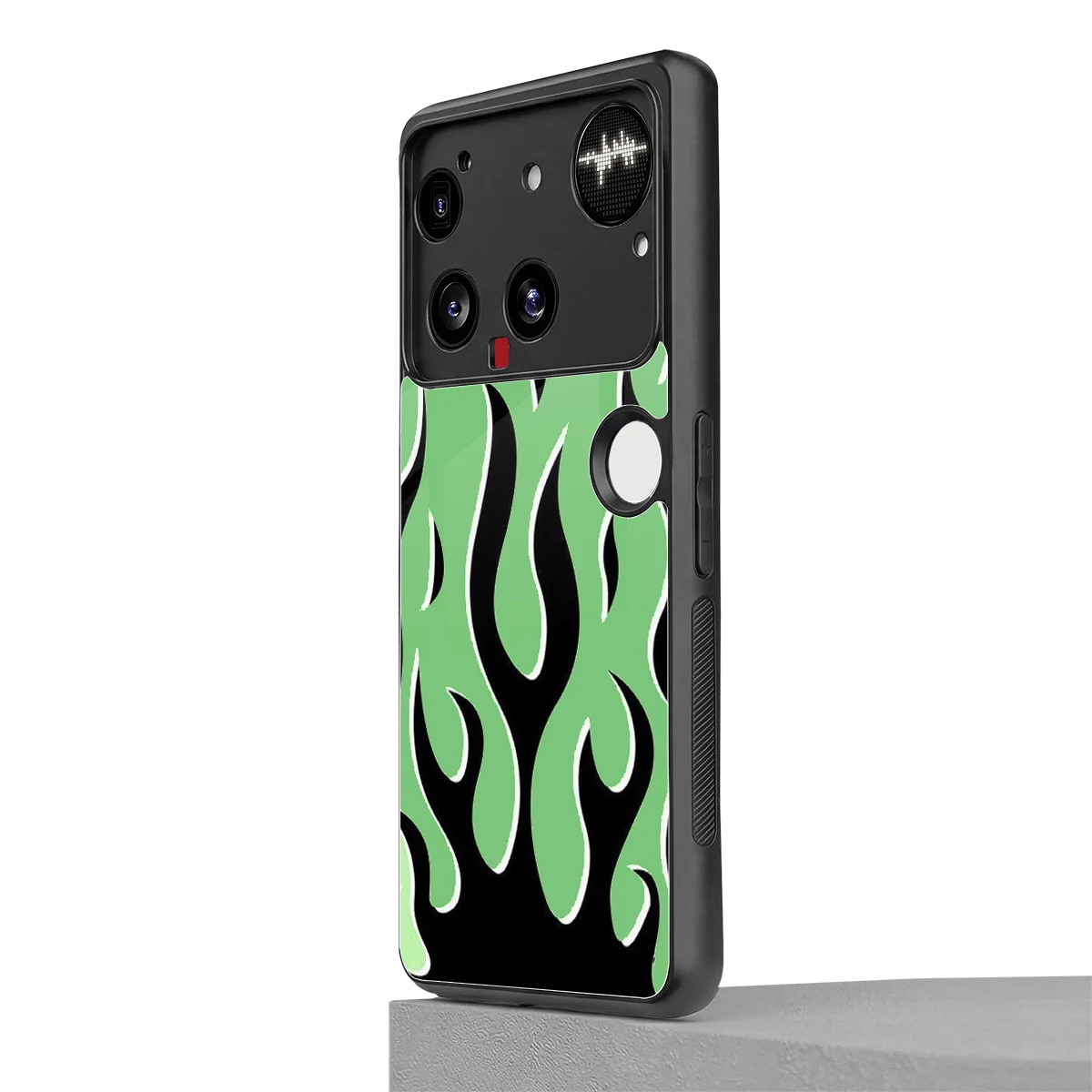 Y2K Retro Green Flames nothing phone 3 mobile cover | shockproof glass phone case