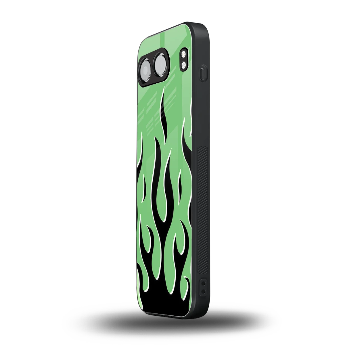Y2K Retro Green Flames oneplus nord 4 mobile cover | shockproof glass phone case