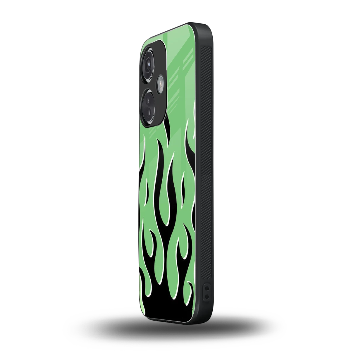 Y2K Retro Green Flames oneplus nord ce 3 mobile cover | shockproof glass phone case