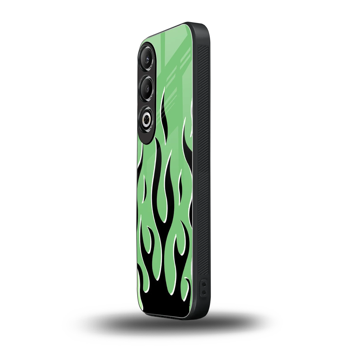 Y2K Retro Green Flames oneplus nord ce 4 mobile cover | shockproof glass phone case