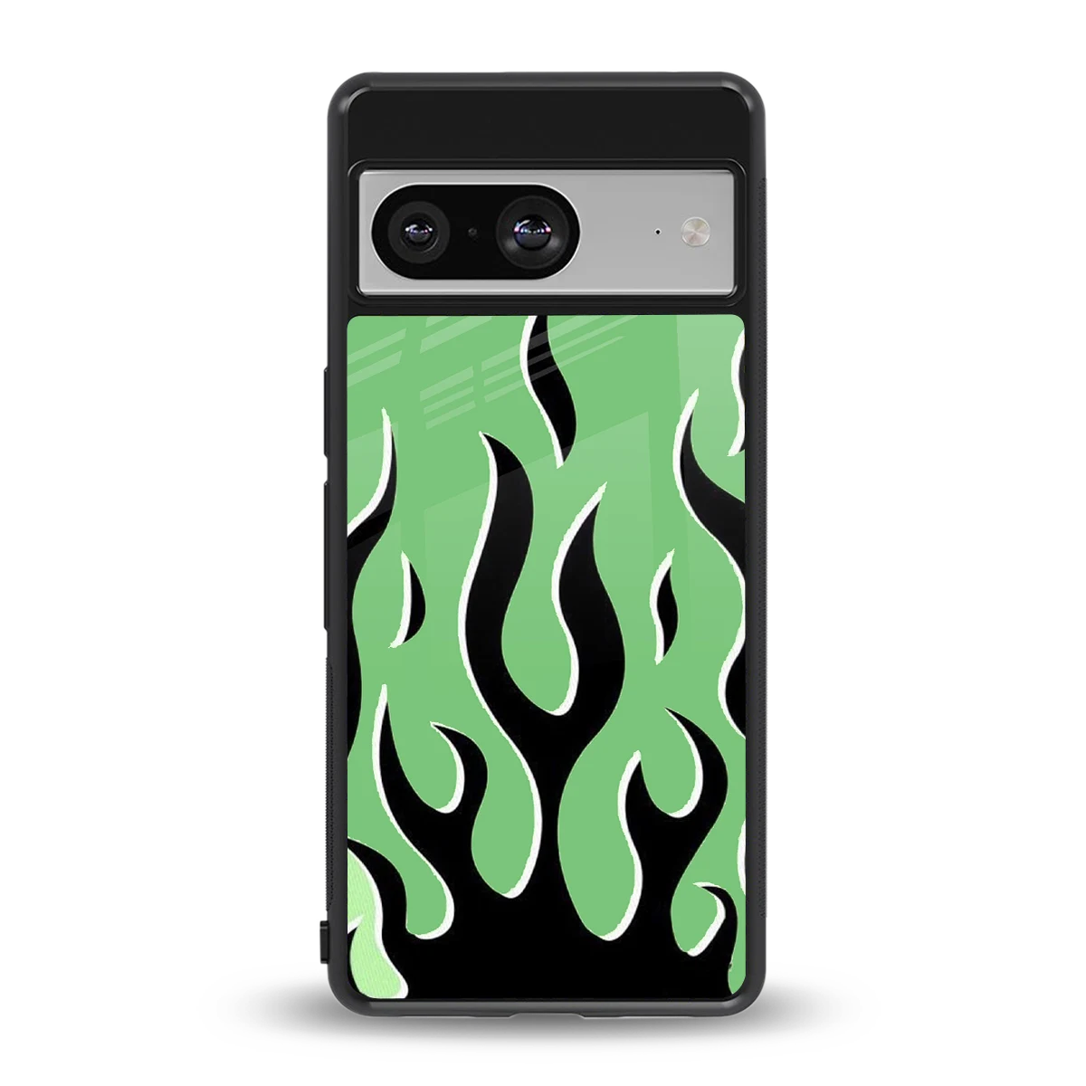 Y2K Retro Green Flames back phone cover | glass case for google pixel 8