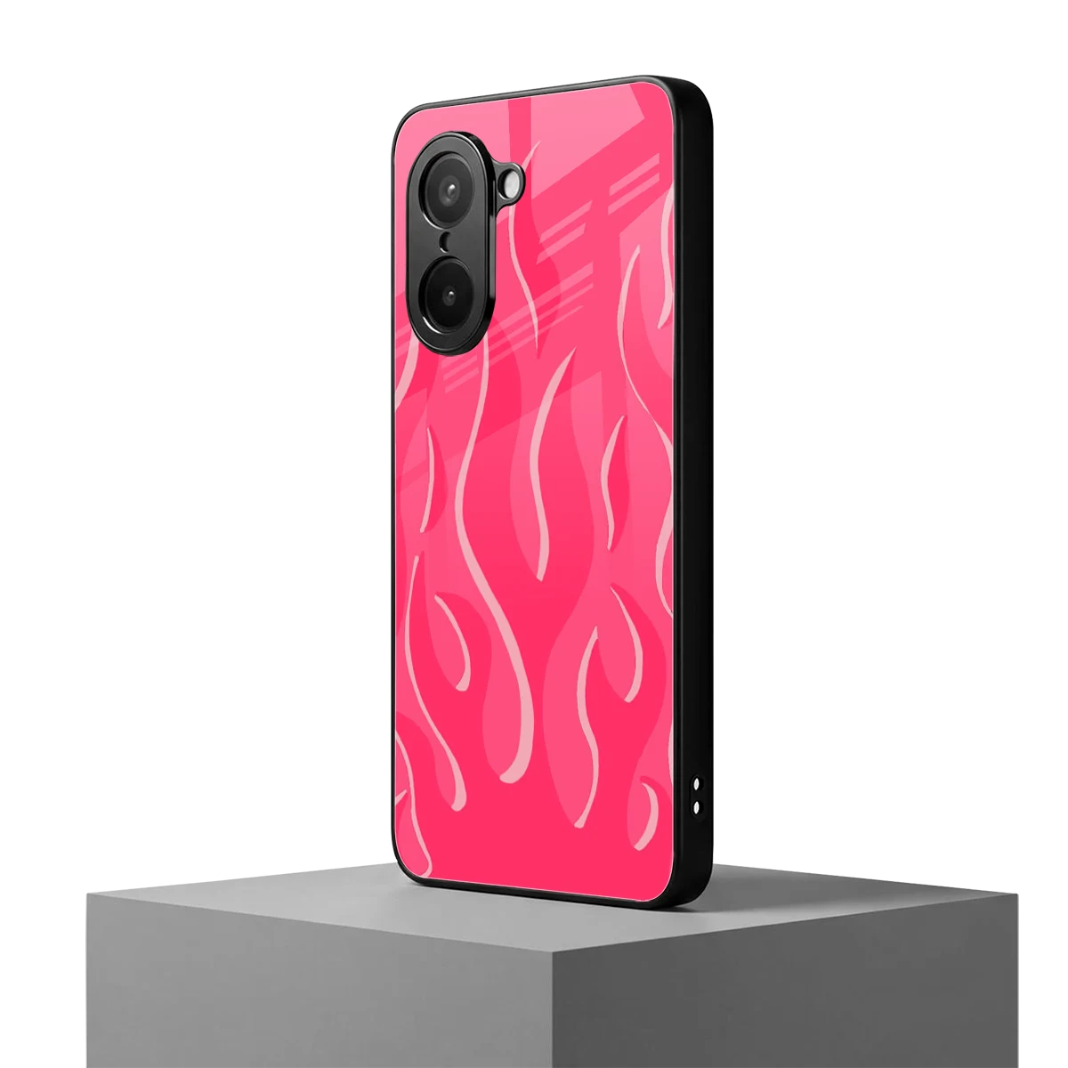 Y2K Retro Hot Pink Flames oneplus nord ce5 5g mobile cover | shockproof glass phone case