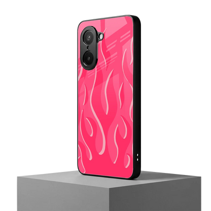 Y2K Retro Hot Pink Flames oneplus nord ce5 5g mobile cover | shockproof glass phone case