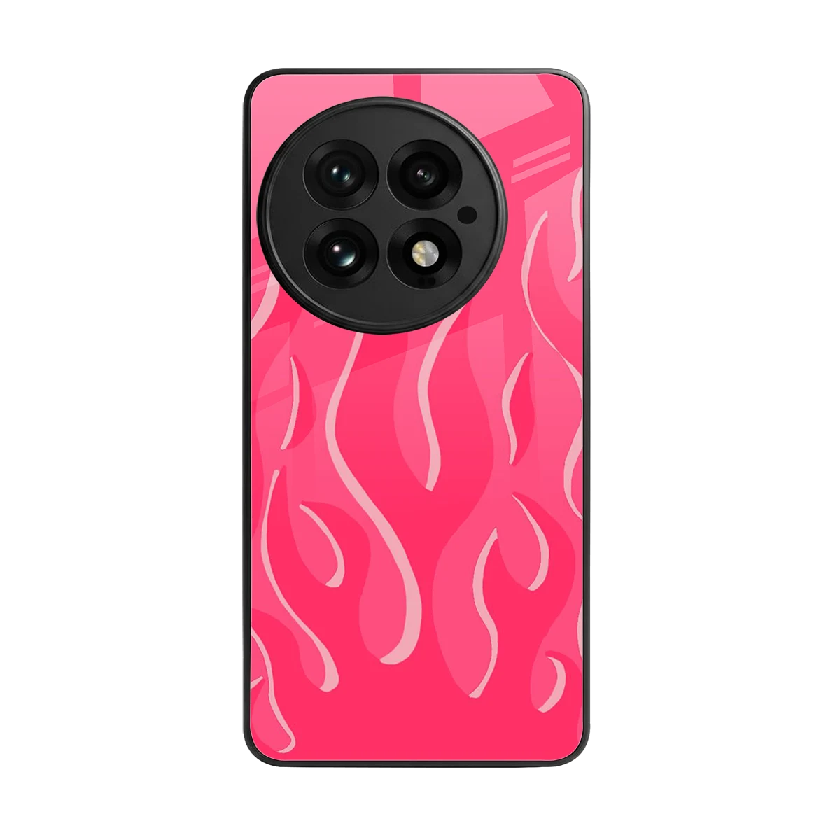 Y2K Retro Hot Pink Flames back phone cover | glass case for oneplus 13