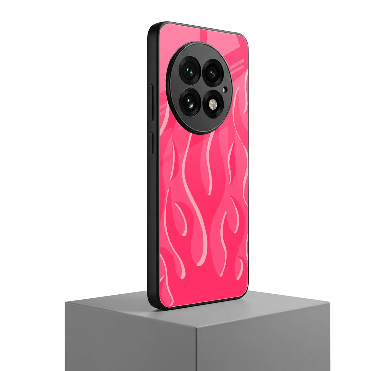 Y2K Retro Hot Pink Flames oneplus 13 mobile cover | shockproof glass phone case