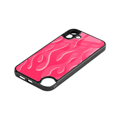 Y2K Retro Hot Pink Flames stylish phone case for cmf nothing phone 1 | glossy glass and slim fit