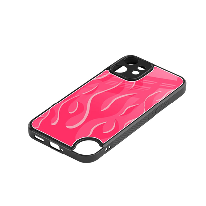 Y2K Retro Hot Pink Flames stylish phone case for cmf nothing phone 2 pro | glossy glass and slim fit