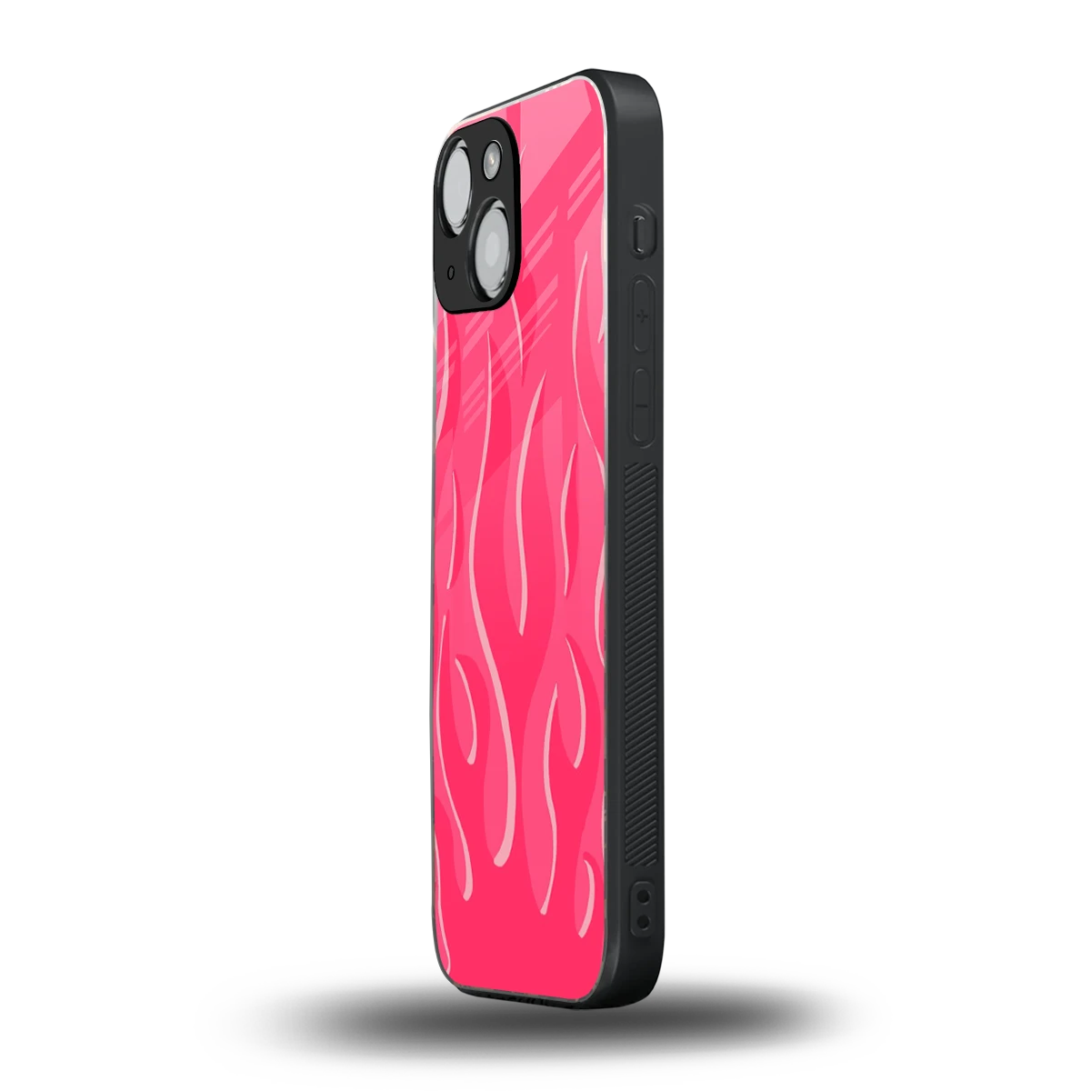 Y2K Retro Hot Pink Flames iphone 13 mini mobile cover | shockproof glass phone case
