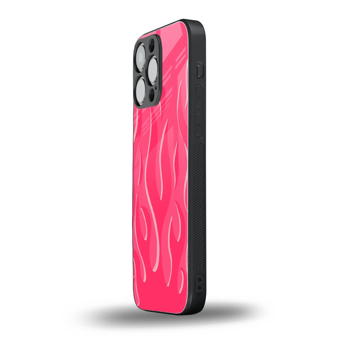 Y2K Retro Hot Pink Flames iphone 11 pro max mobile cover | shockproof glass phone case