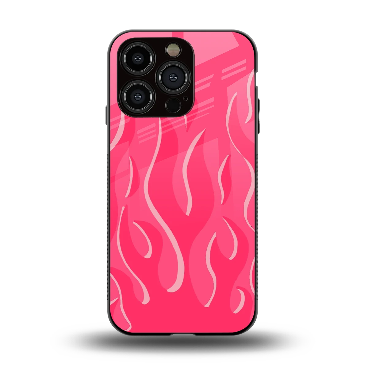 Y2K Retro Hot Pink Flames back phone cover | glass case for iphone 12 pro