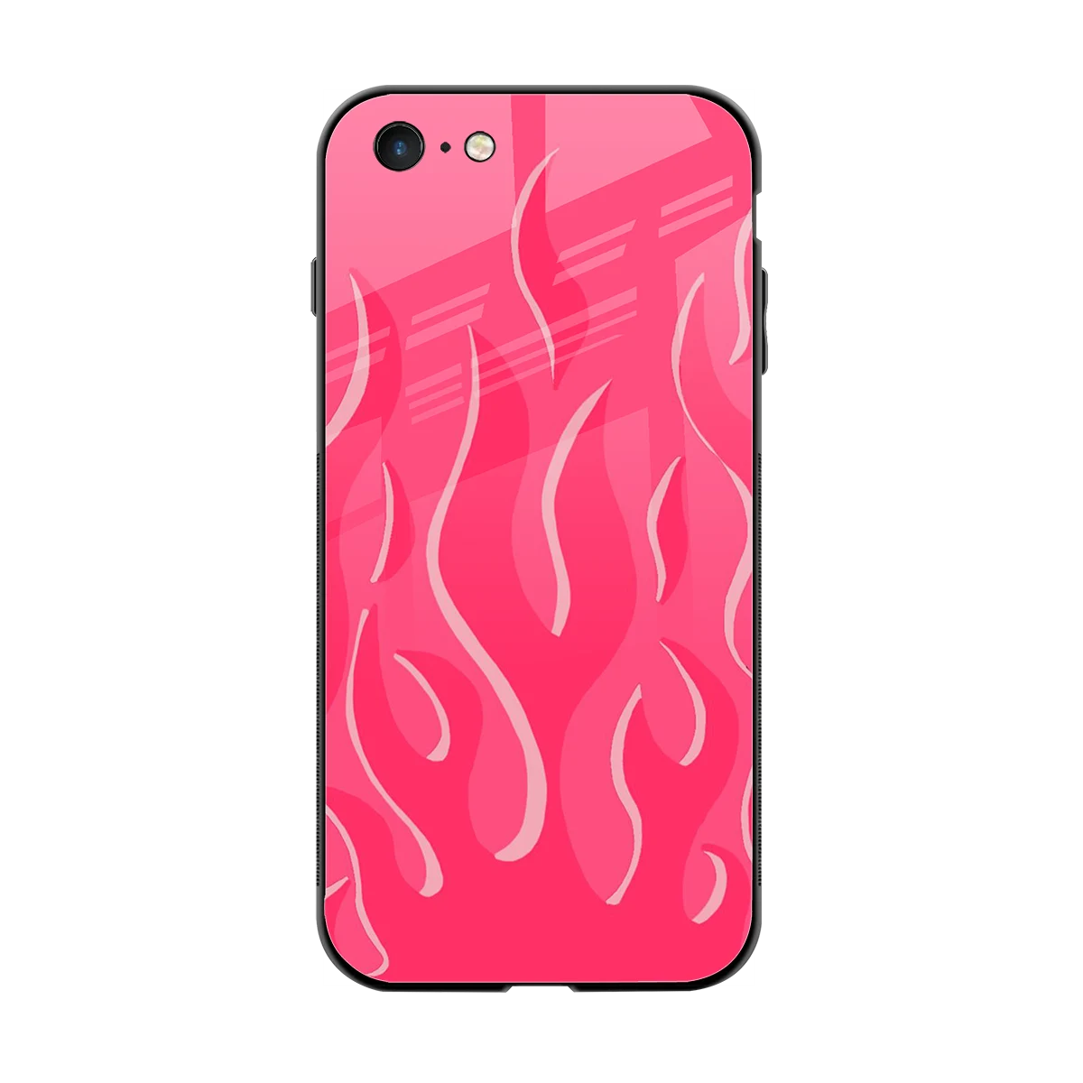 Y2K Retro Hot Pink Flames back phone cover | glass case for iphone 6s