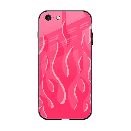 Y2K Retro Hot Pink Flames back phone cover | glass case for iphone 6s plus