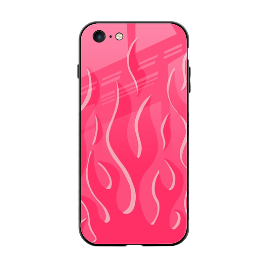 Y2K Retro Hot Pink Flames back phone cover | glass case for iphone 6s plus