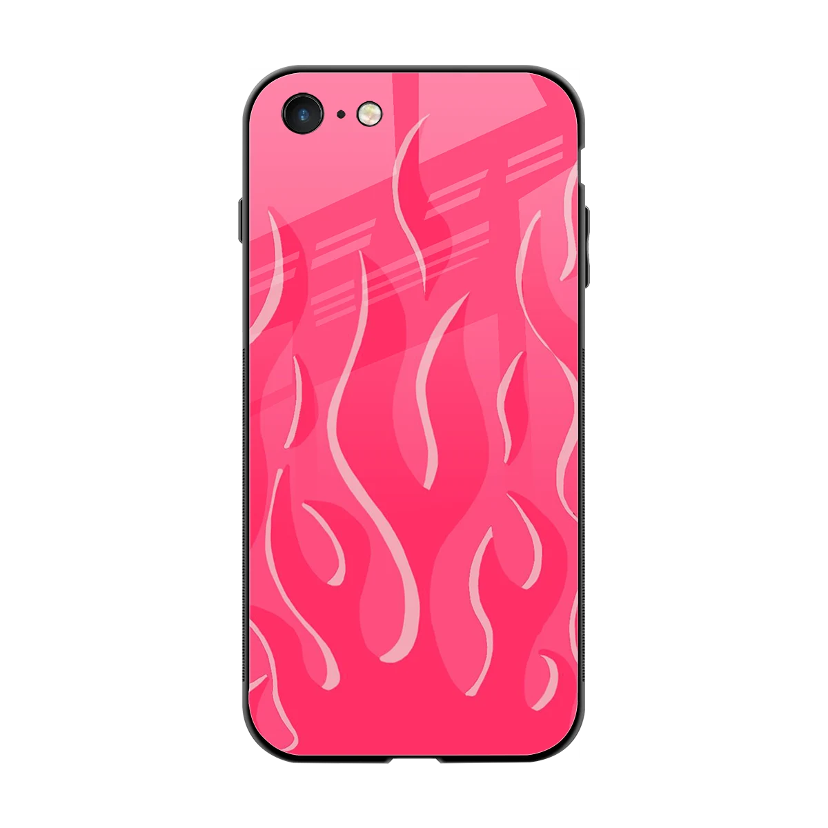 Y2K Retro Hot Pink Flames back phone cover | glass case for iphone 7