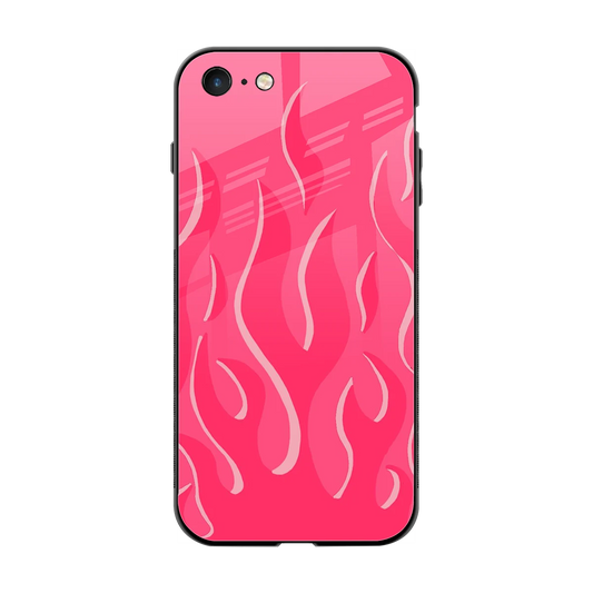 Y2K Retro Hot Pink Flames back phone cover | glass case for iphone 7