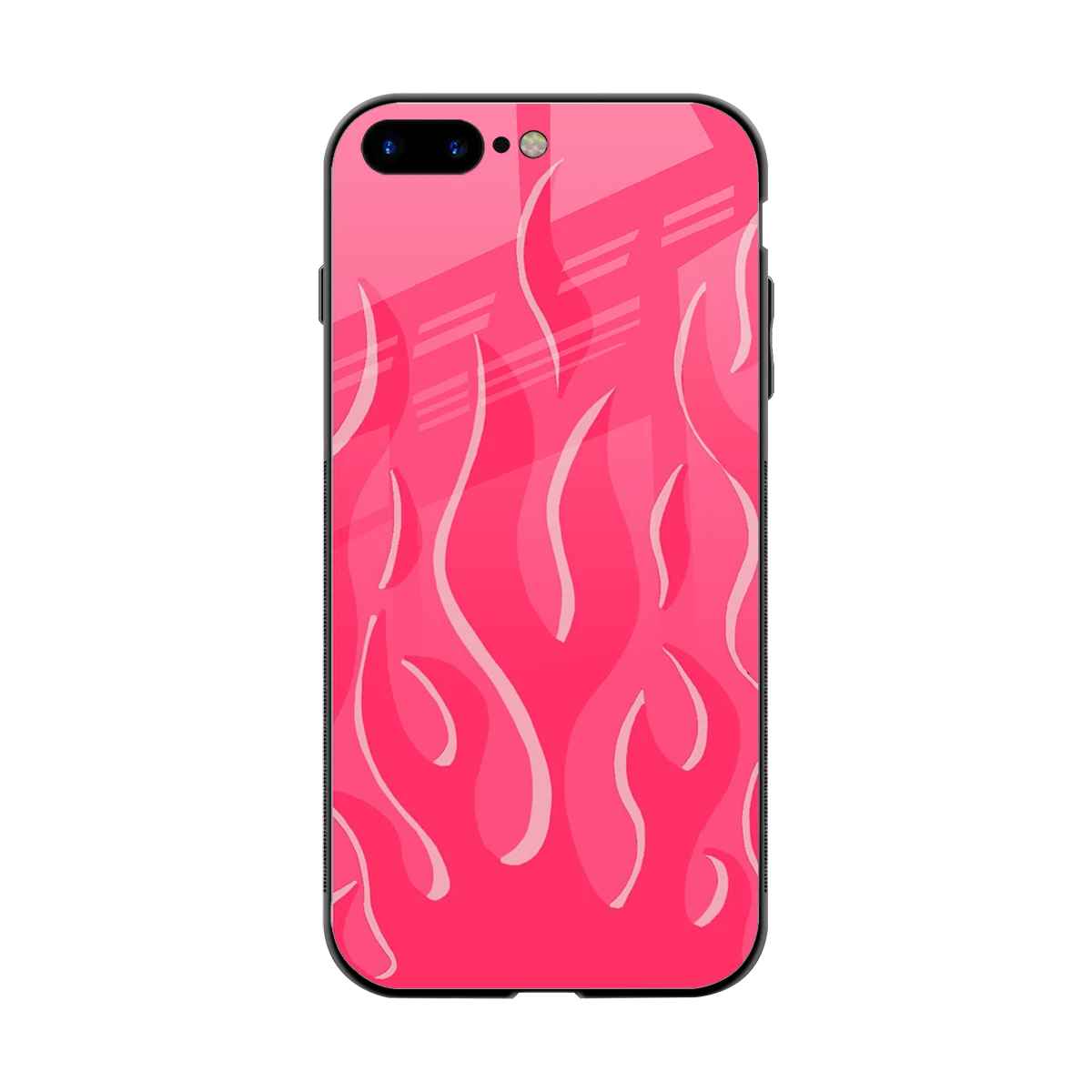Y2K Retro Hot Pink Flames back phone cover | glass case for iphone 8 plus