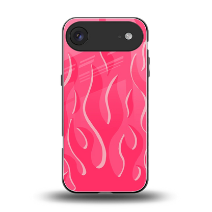 Y2K Retro Hot Pink Flames back phone cover | glass case for iphone air