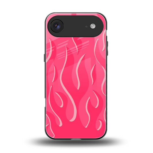 Y2K Retro Hot Pink Flames back phone cover | glass case for iphone air