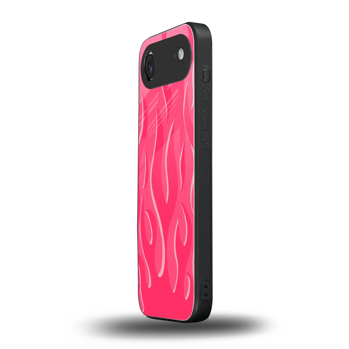 Y2K Retro Hot Pink Flames iphone air mobile cover | shockproof glass phone case