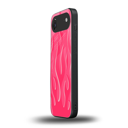 Y2K Retro Hot Pink Flames iphone air mobile cover | shockproof glass phone case