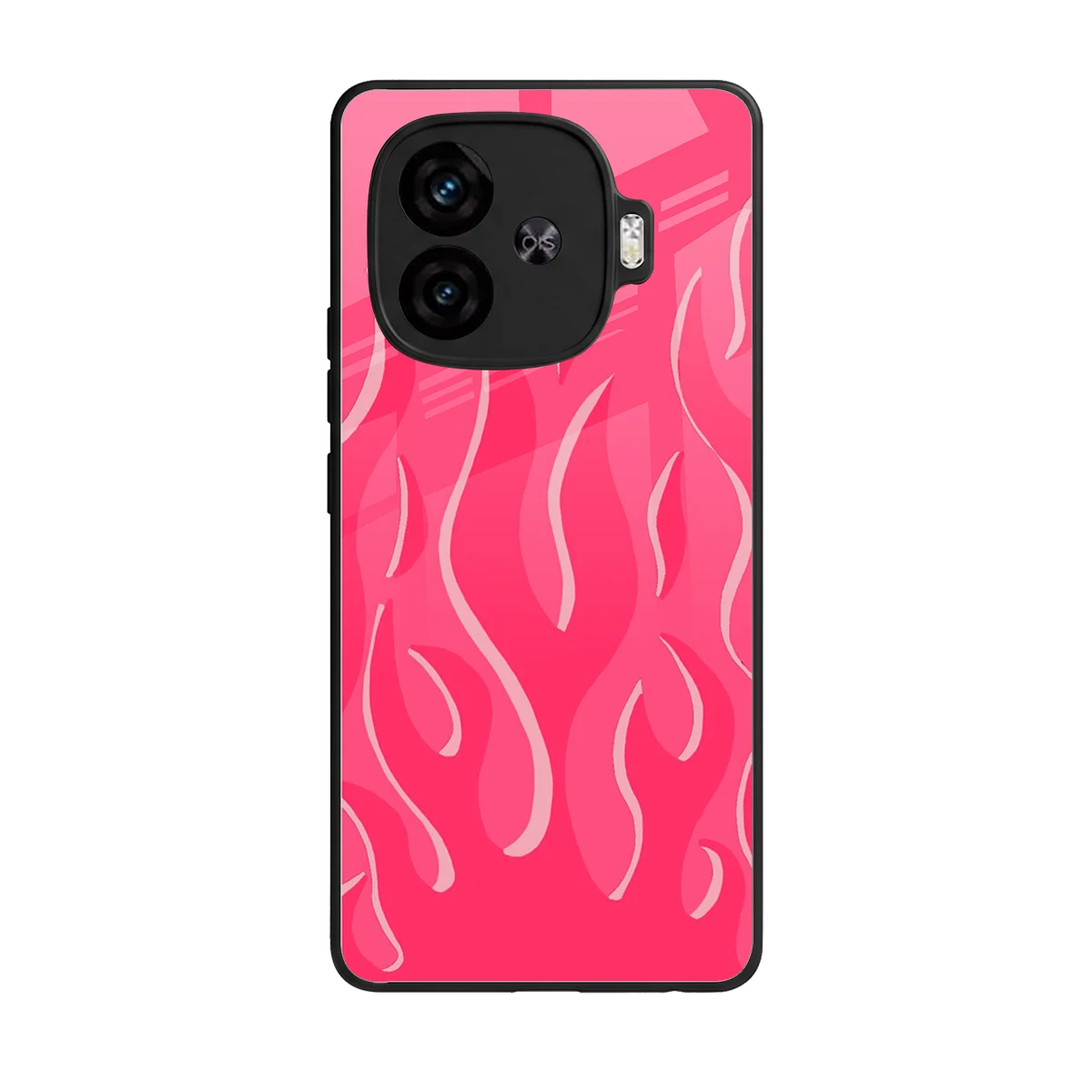 Y2K Retro Hot Pink Flames back phone cover | glass case for iqoo neo 10r 5g