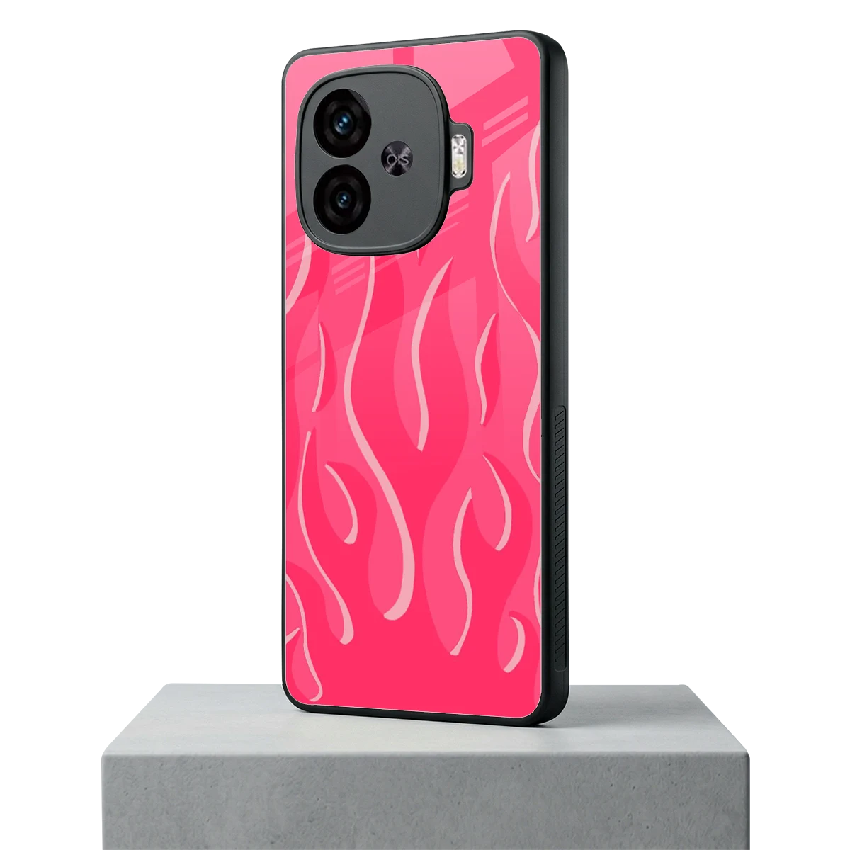 Y2K Retro Hot Pink Flames iqoo neo 10r 5g mobile cover | shockproof glass phone case
