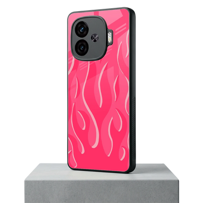 Y2K Retro Hot Pink Flames iqoo neo 10r 5g mobile cover | shockproof glass phone case
