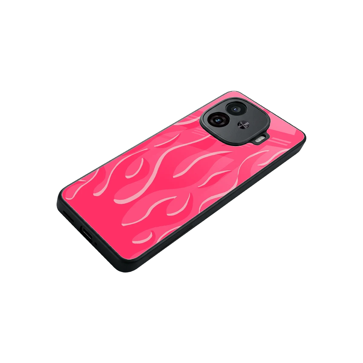 Y2K Retro Hot Pink Flames stylish phone case for iqoo neo 10r 5g | glossy glass and slim fit