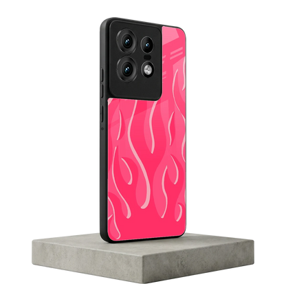 Y2K Retro Hot Pink Flames motorola edge 50 pro mobile cover | shockproof glass phone case