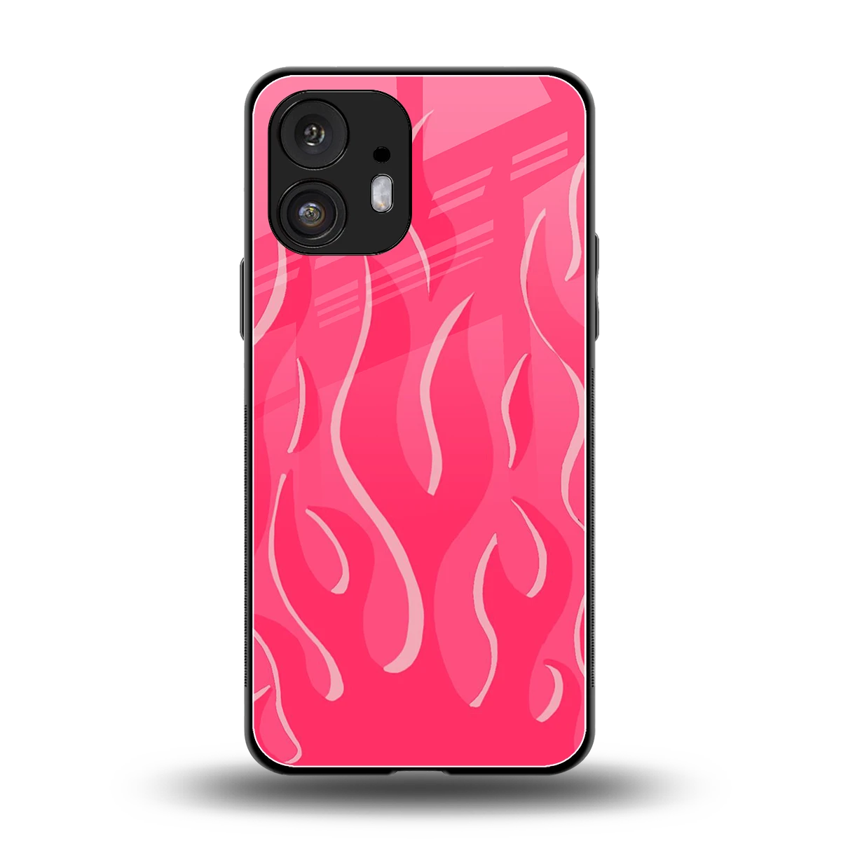Y2K Retro Hot Pink Flames back phone cover | glass case for nothing phone 2