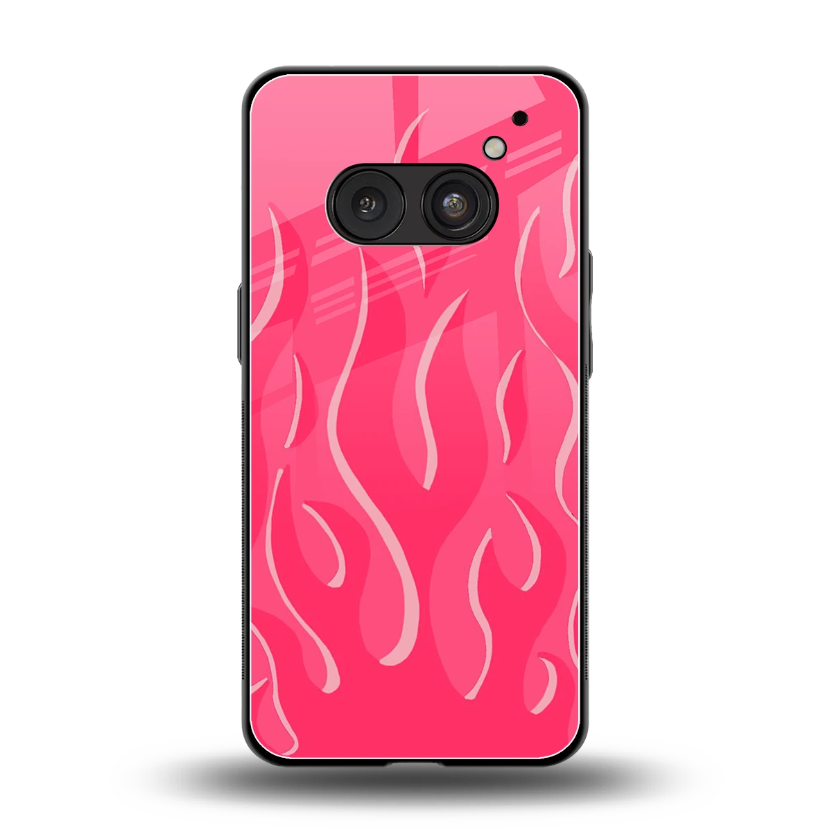 Y2K Retro Hot Pink Flames back phone cover | glass case for nothing phone 2a